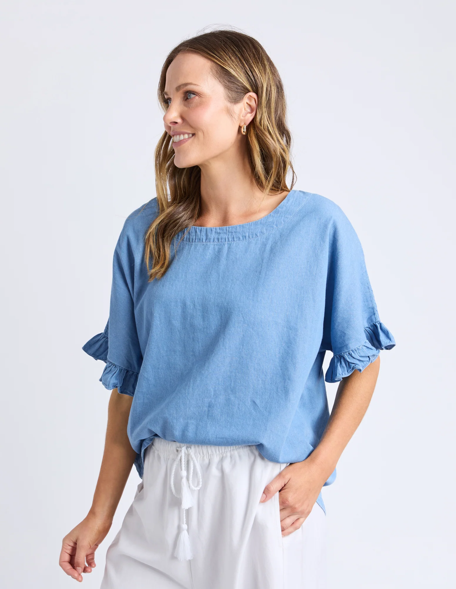 Tilda Chambray Shirt Light Blue - Image 10