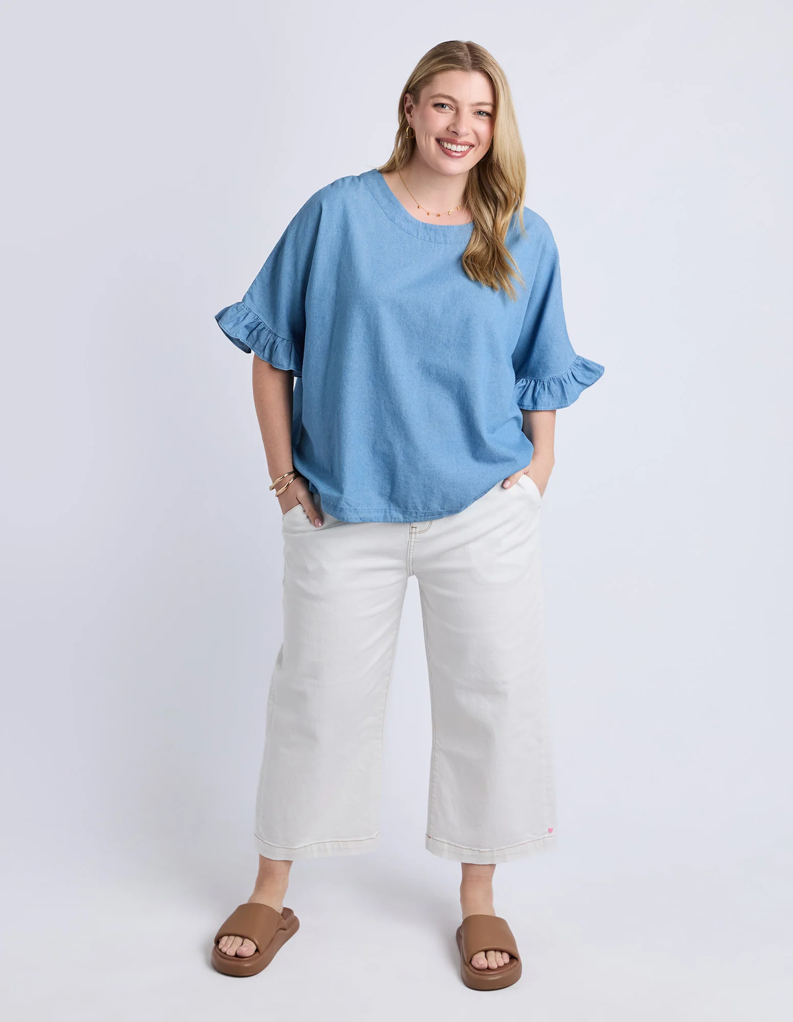 Tilda Chambray Shirt Light Blue - Image 3