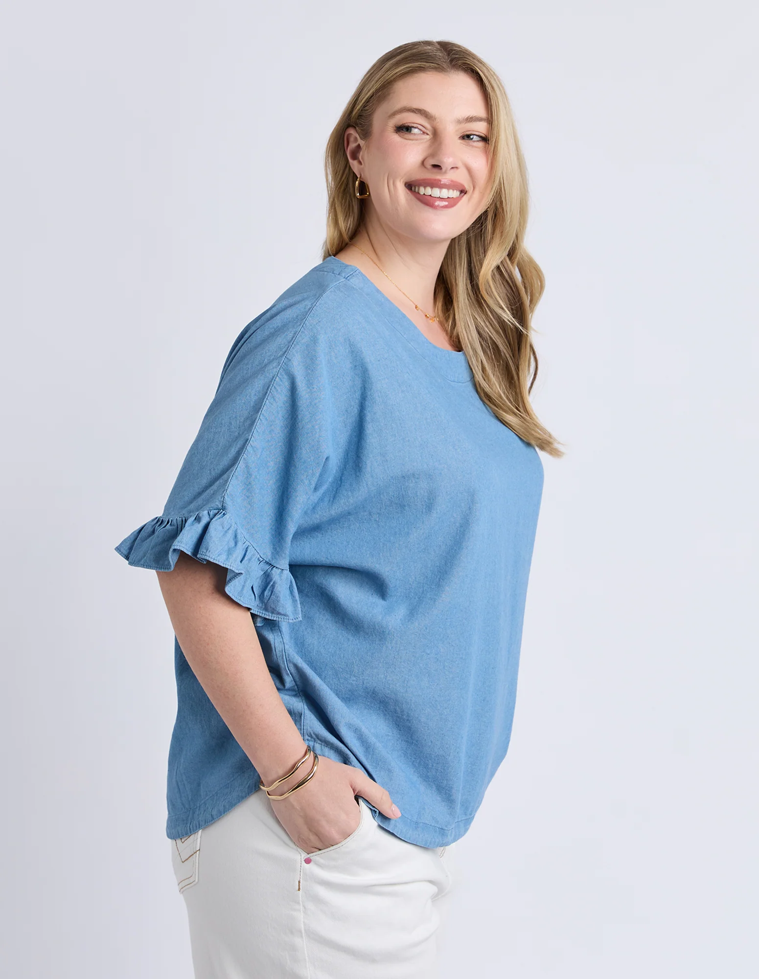 Tilda Chambray Shirt Light Blue - Image 5