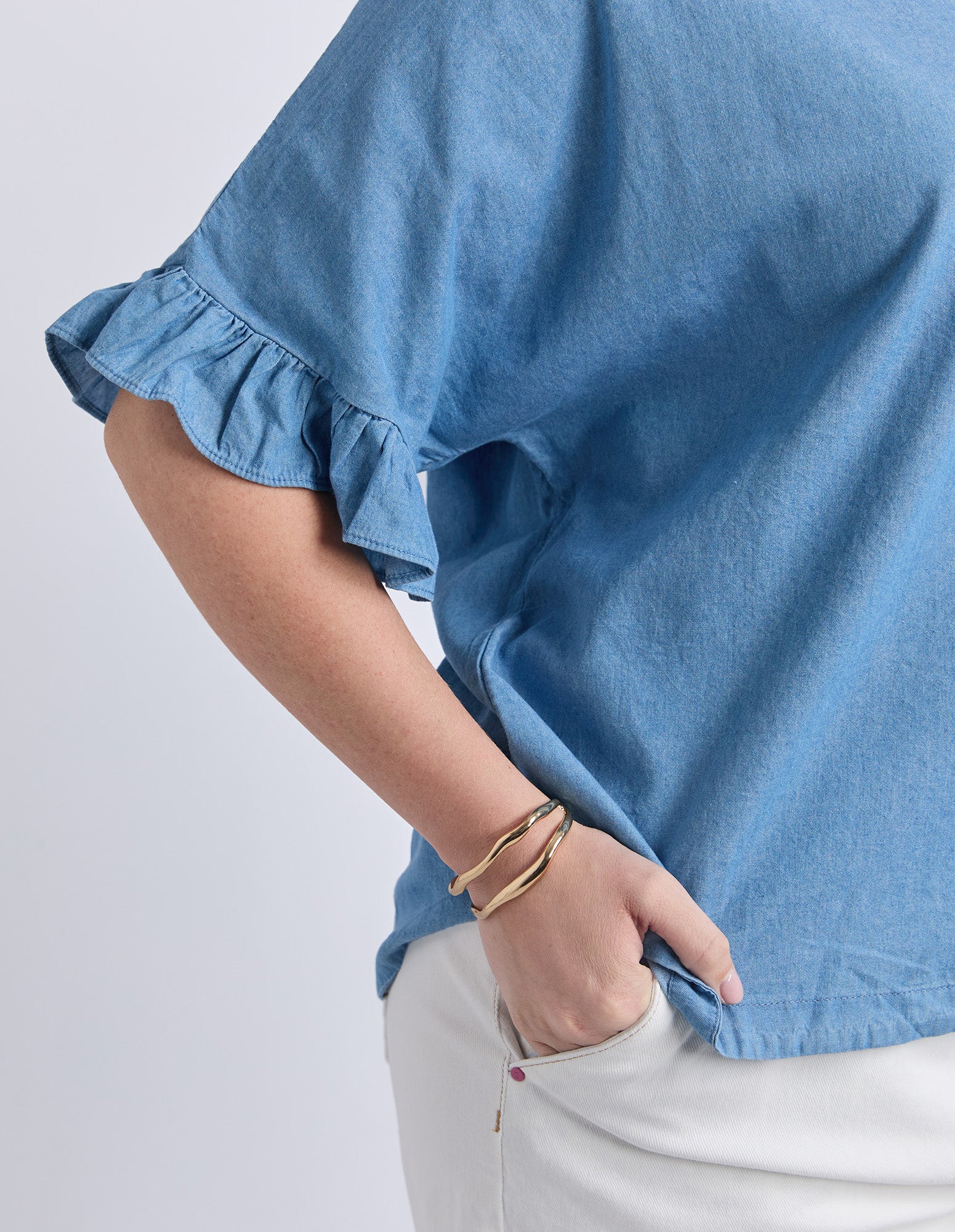 Tilda Chambray Shirt Light Blue - Image 6