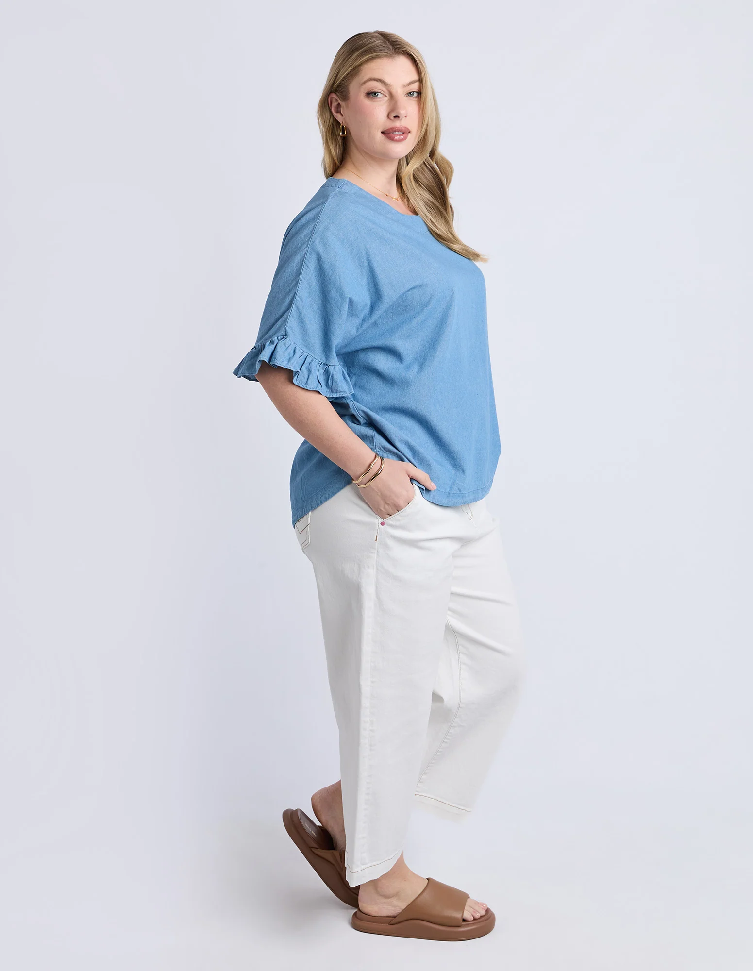 Tilda Chambray Shirt Light Blue - Image 7