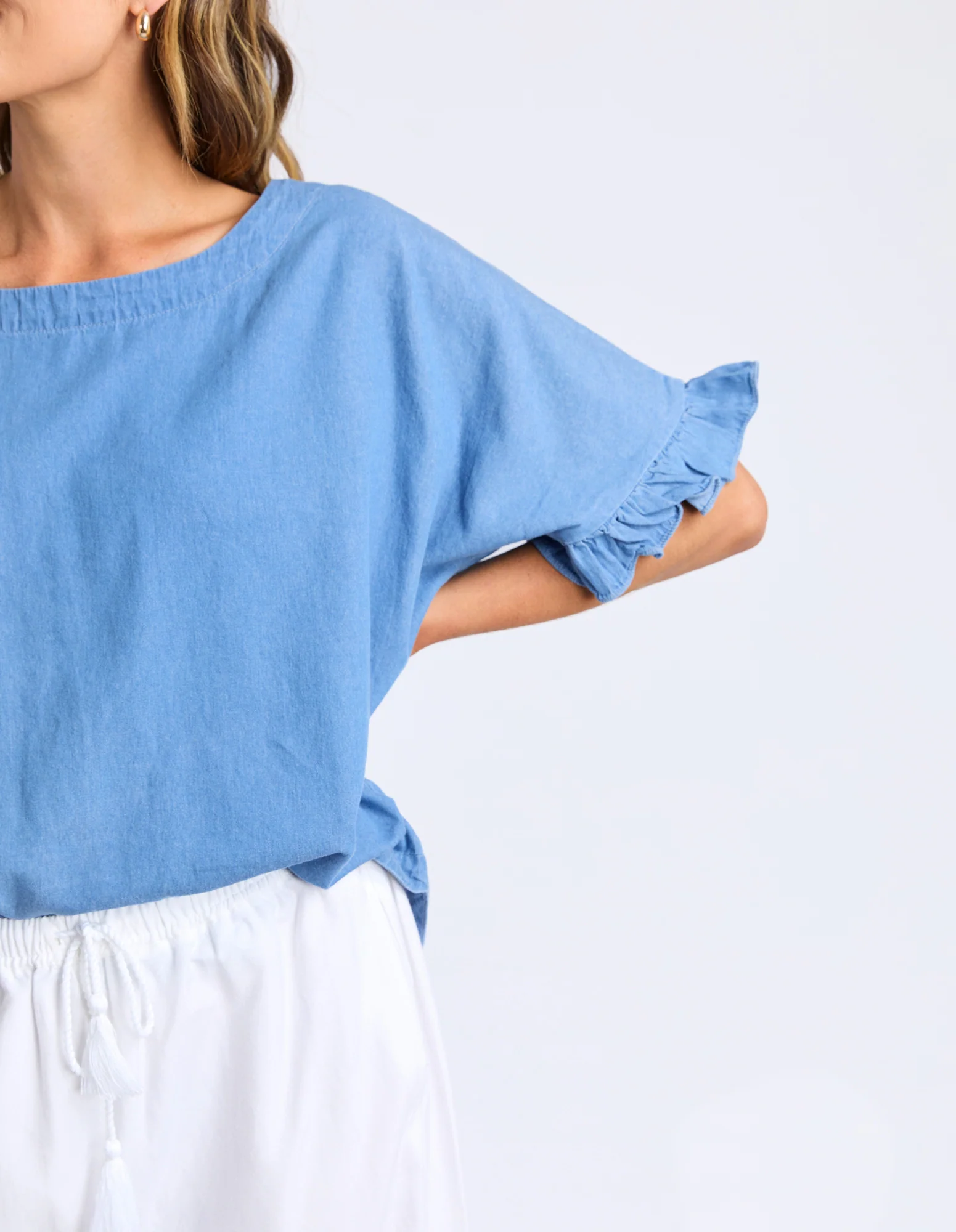 Tilda Chambray Shirt Light Blue - Image 9