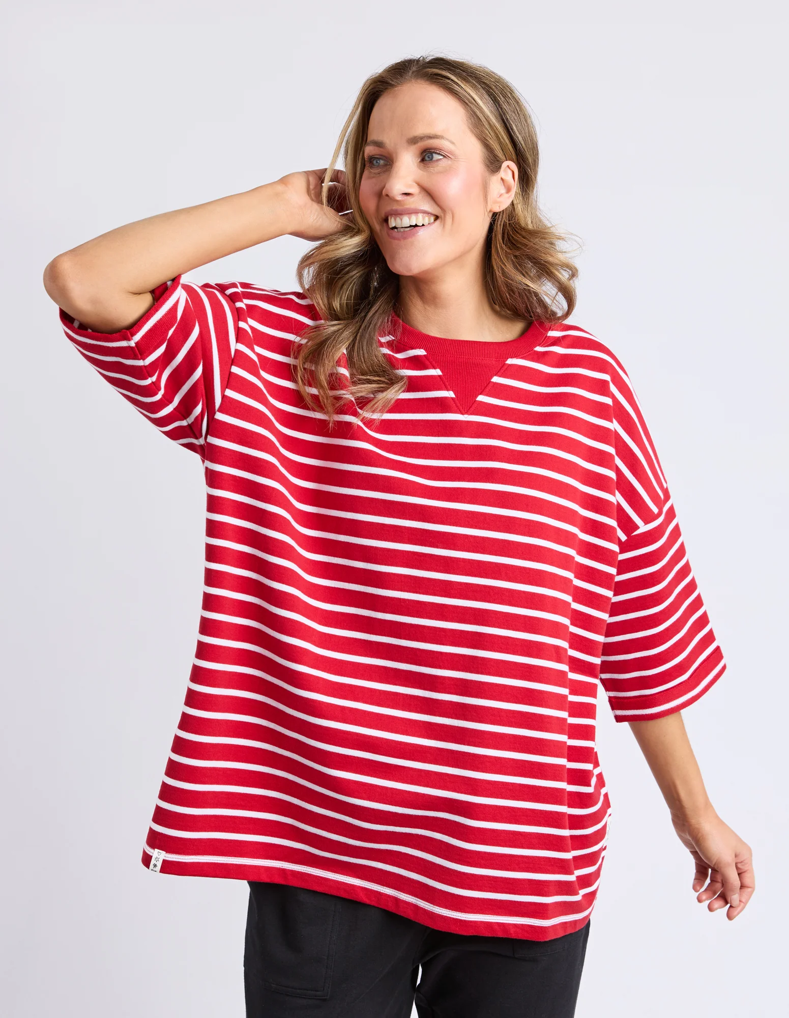 Valentina Sweat Cranberry/White Stripe - Image 2