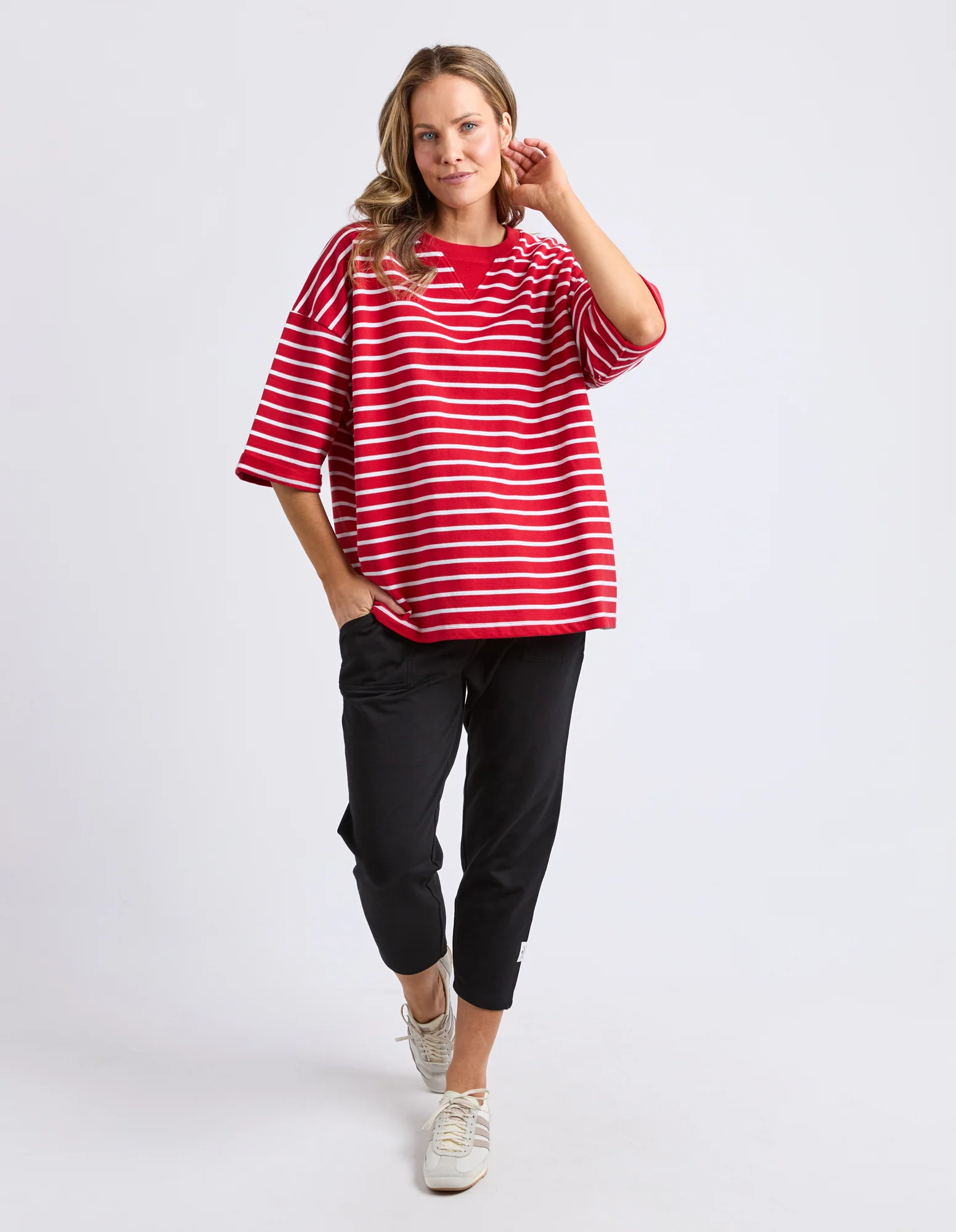 Valentina Sweat Cranberry/White Stripe - Image 3