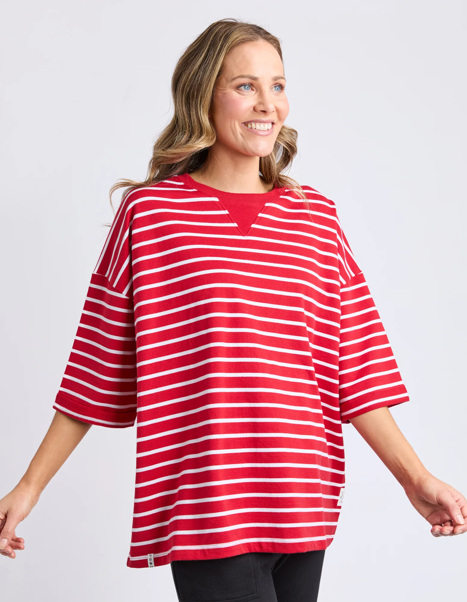 Valentina Sweat Cranberry/White Stripe - Image 5