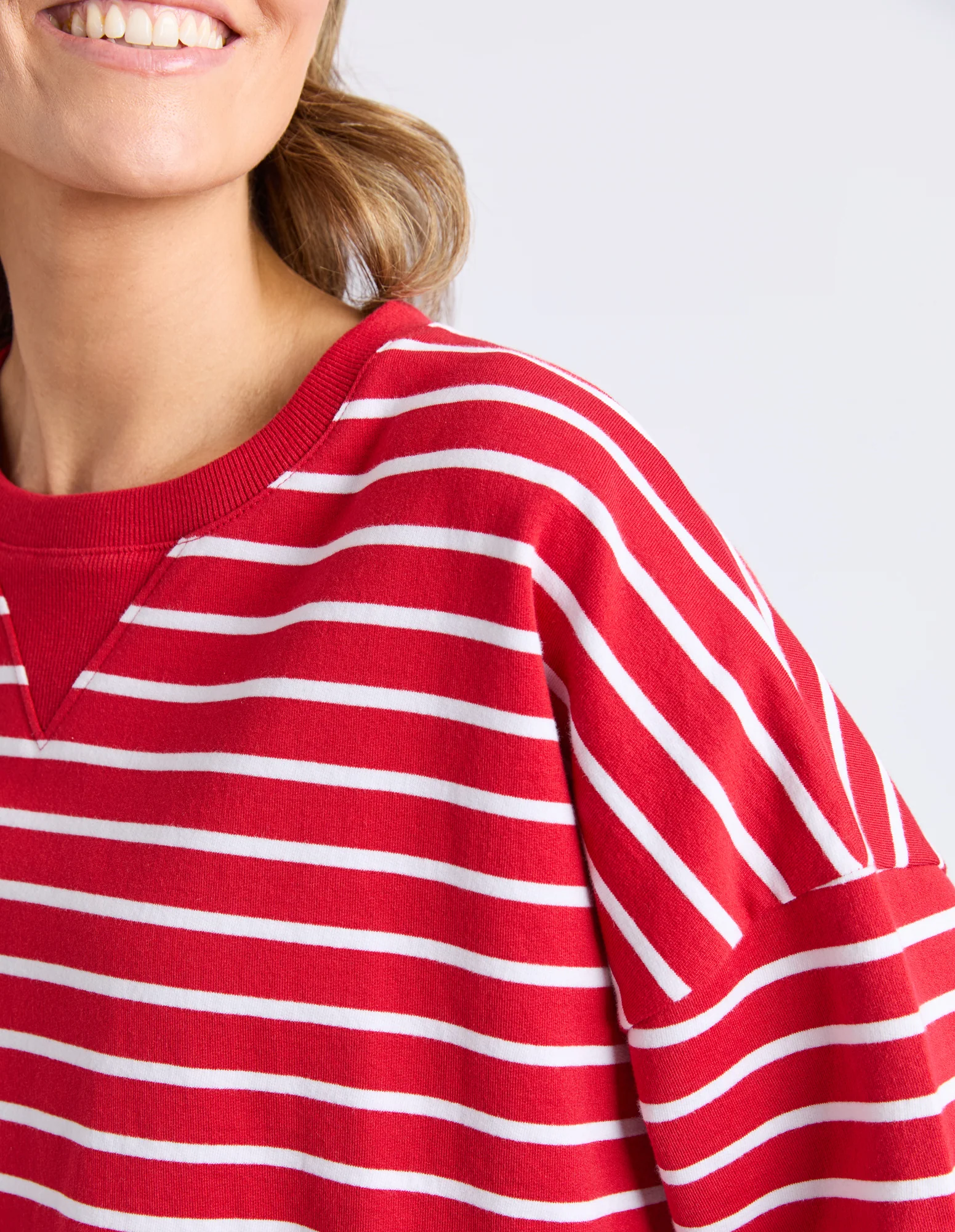 Valentina Sweat Cranberry/White Stripe - Image 6