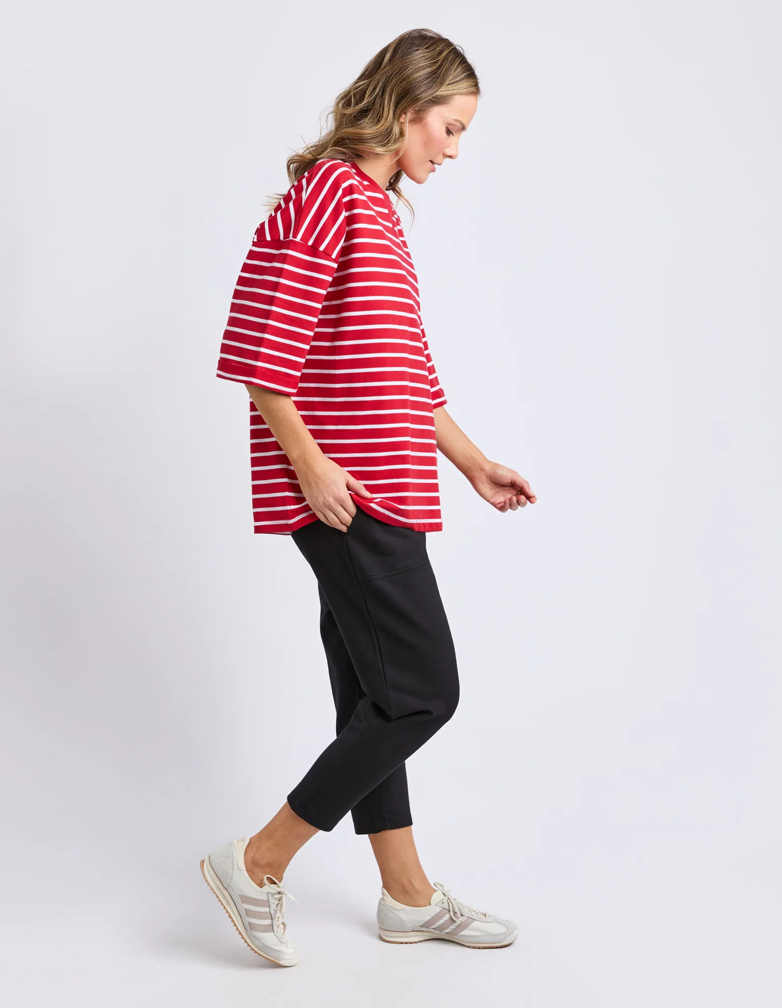 Valentina Sweat Cranberry/White Stripe - Image 7