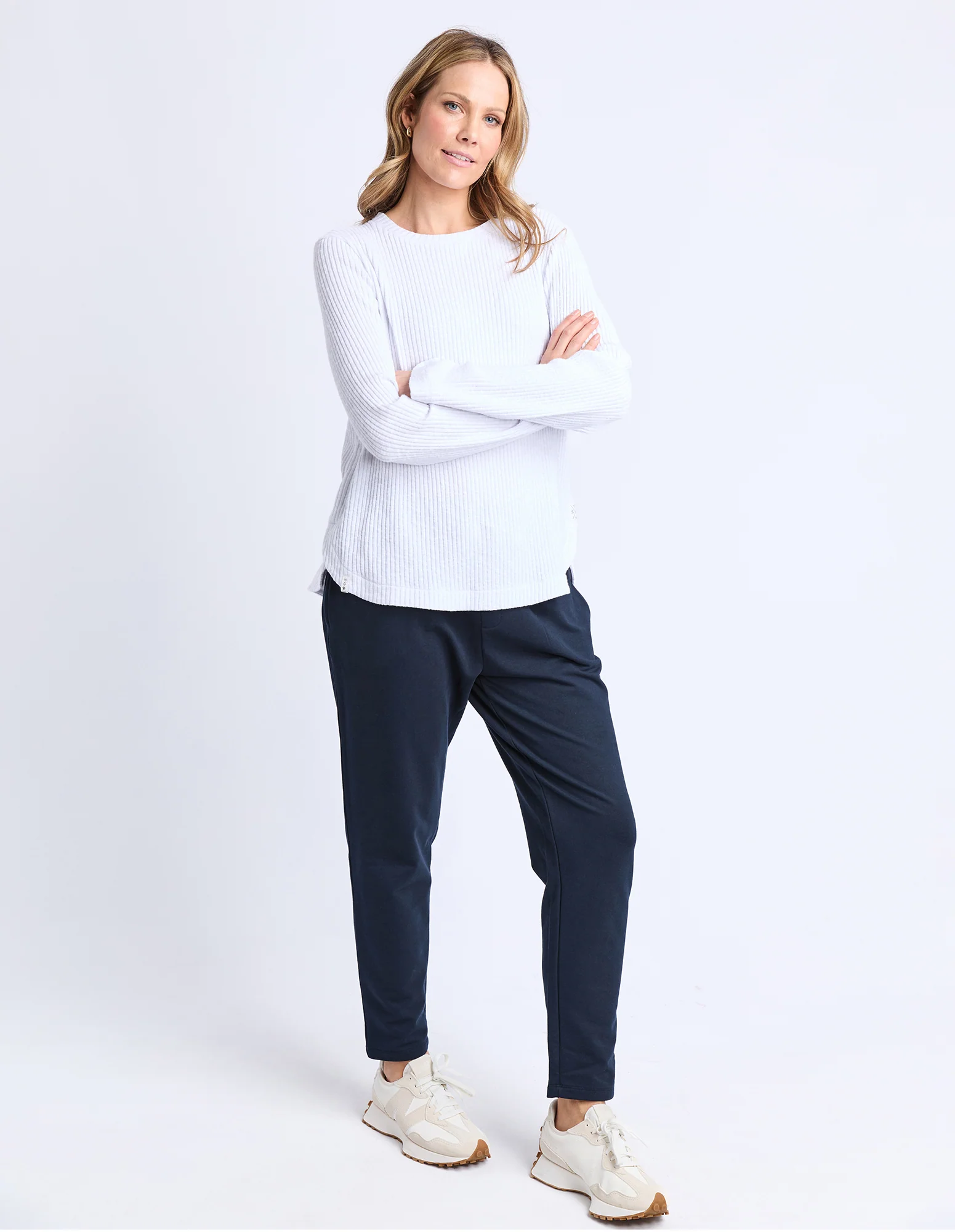 Veronica Rib Long Sleeve Tee White - Image 11