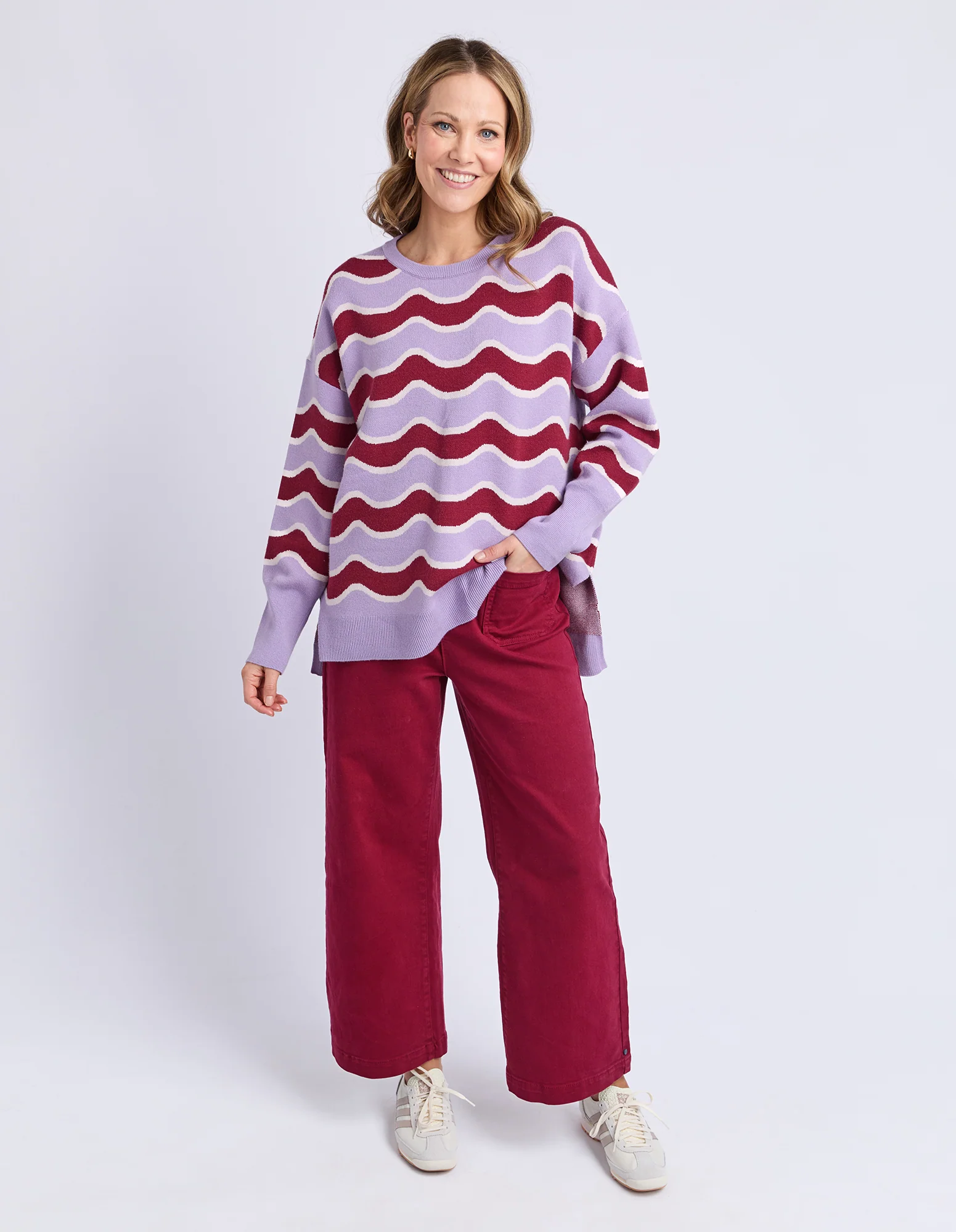 Wave Knit Maroon/Lilac Wave - Image 3
