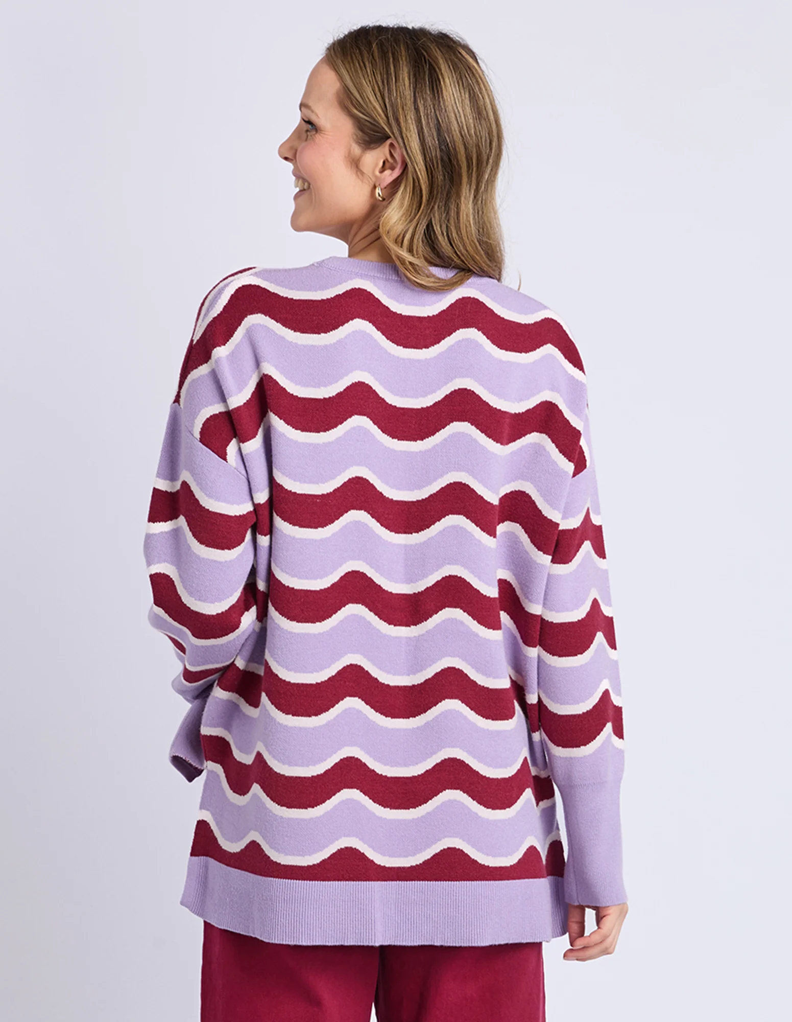 Wave Knit Maroon/Lilac Wave - Image 4