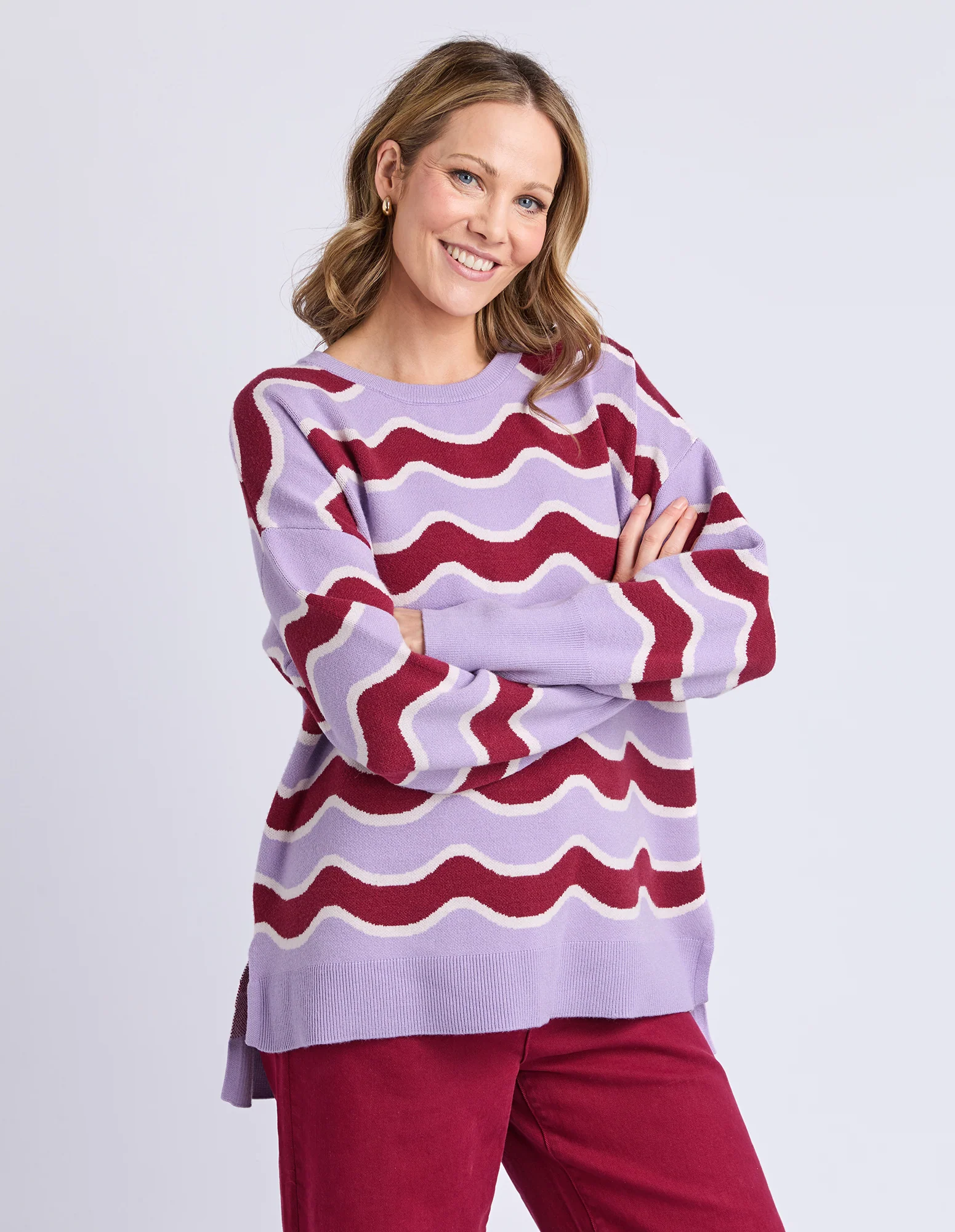 Wave Knit Maroon/Lilac Wave - Image 5