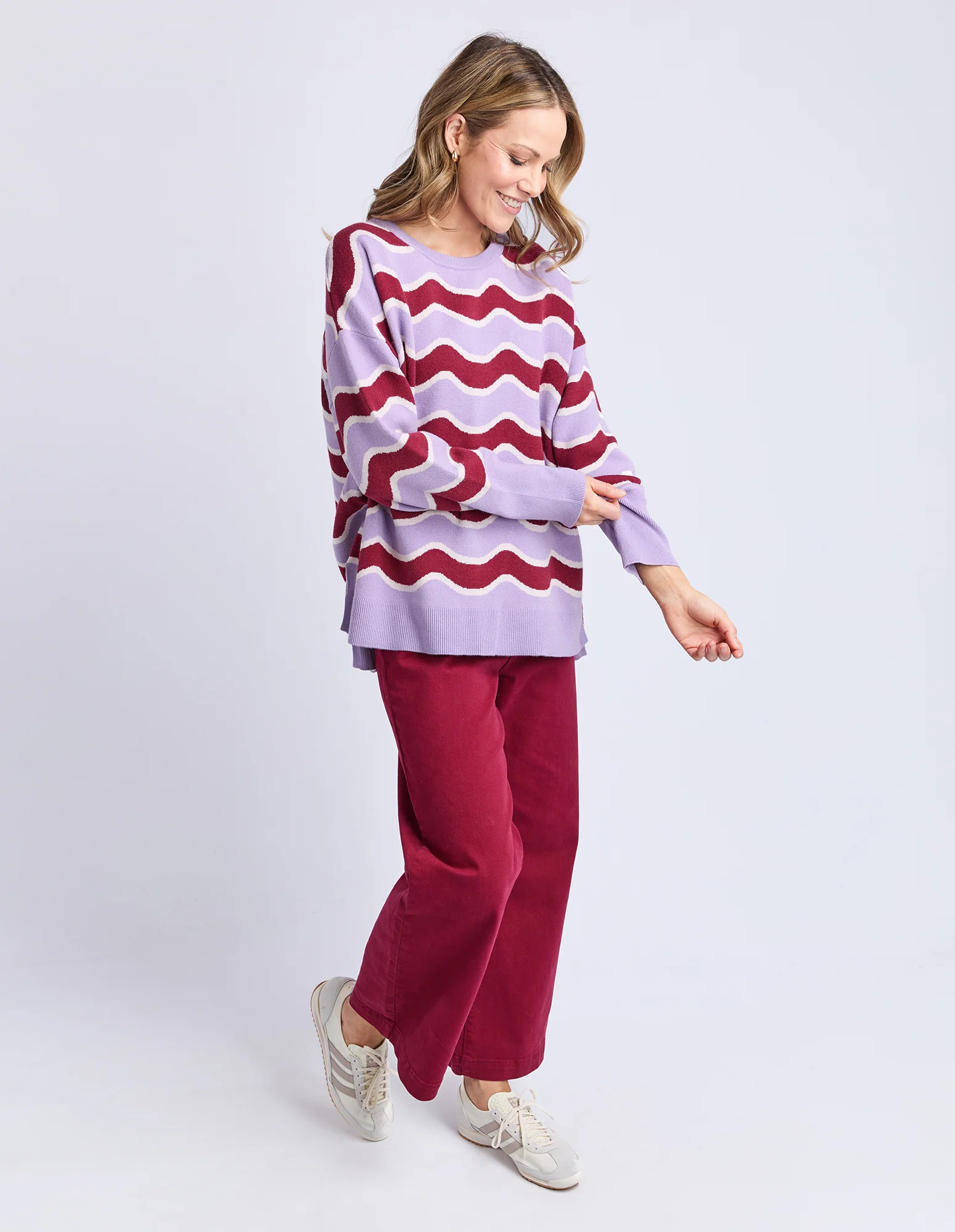 Wave Knit Maroon/Lilac Wave - Image 7