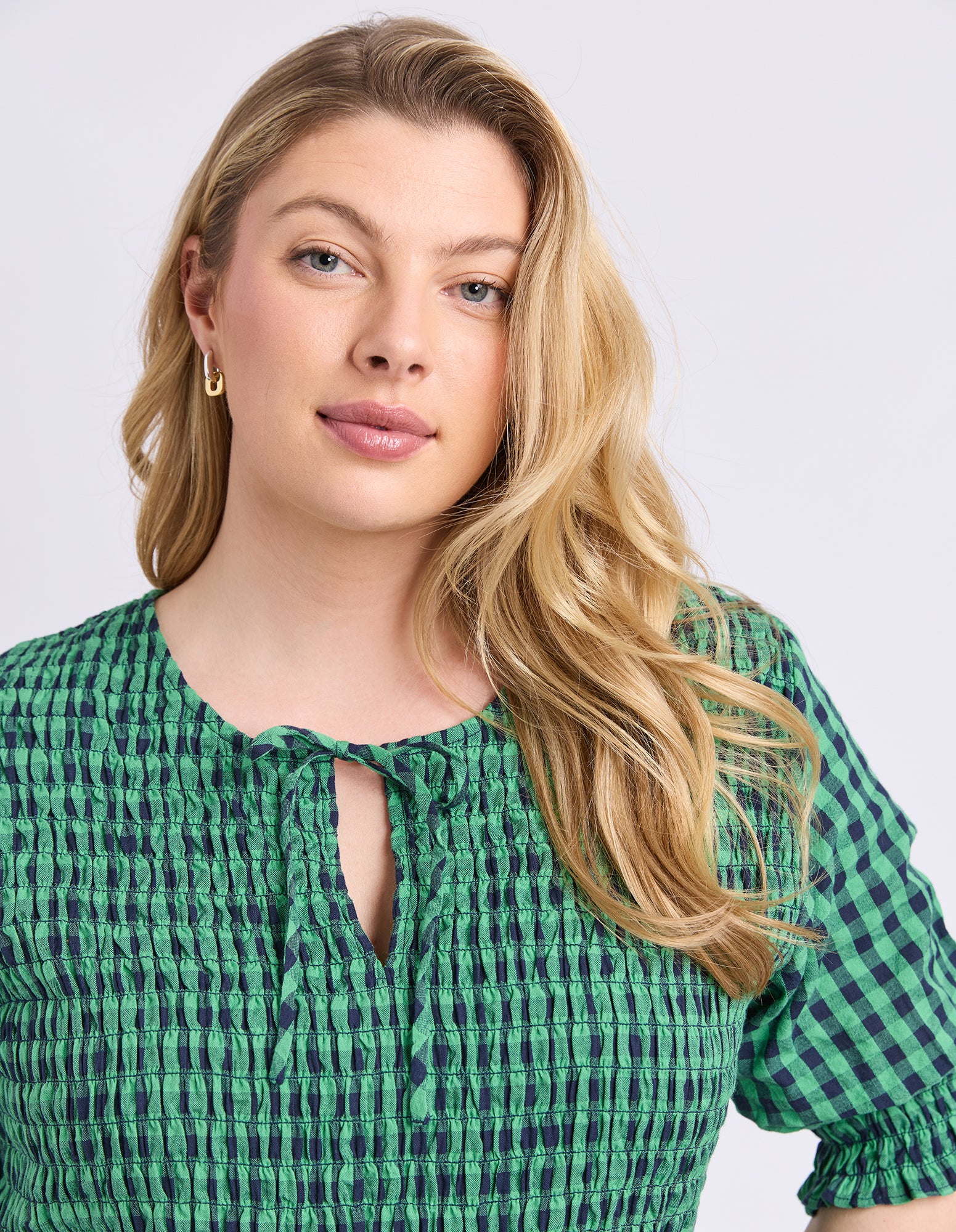 Willa Dress Green & Navy Check - Image 11