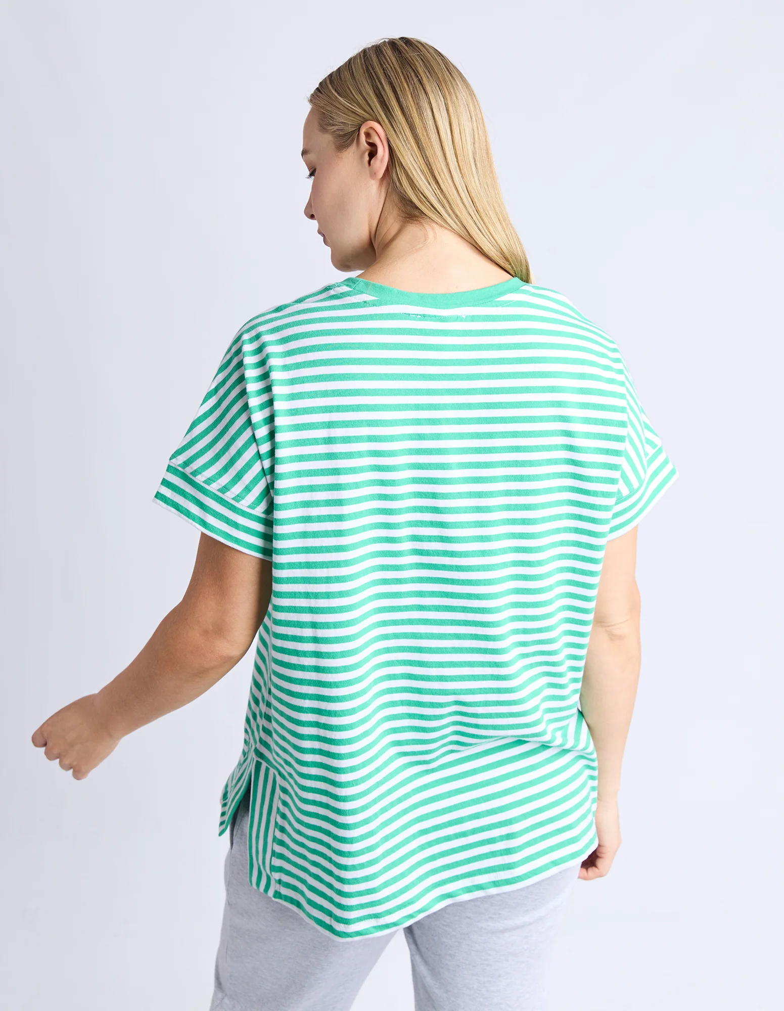 Yara Stripe Tee Green/White - Image 3