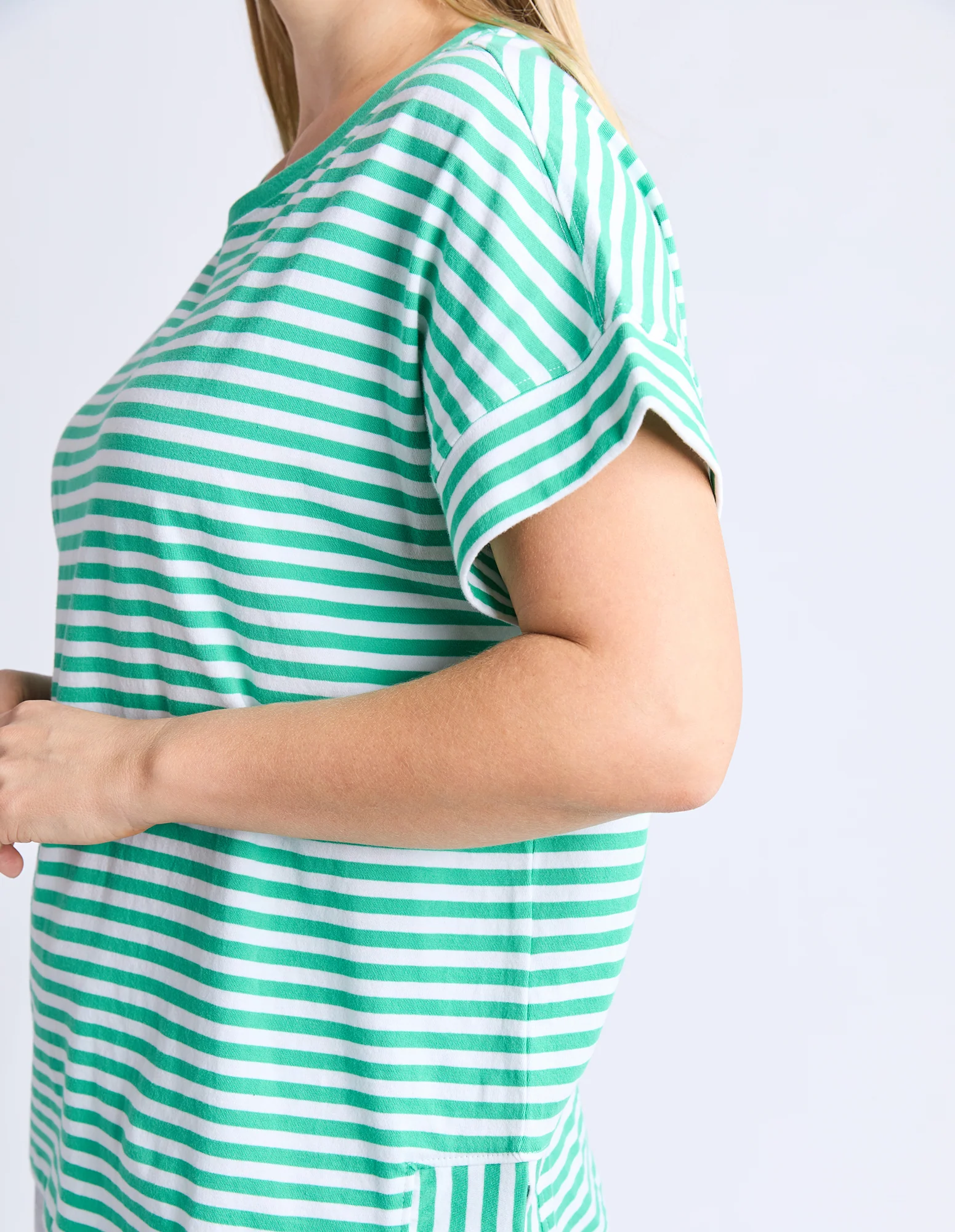 Yara Stripe Tee Green/White - Image 5