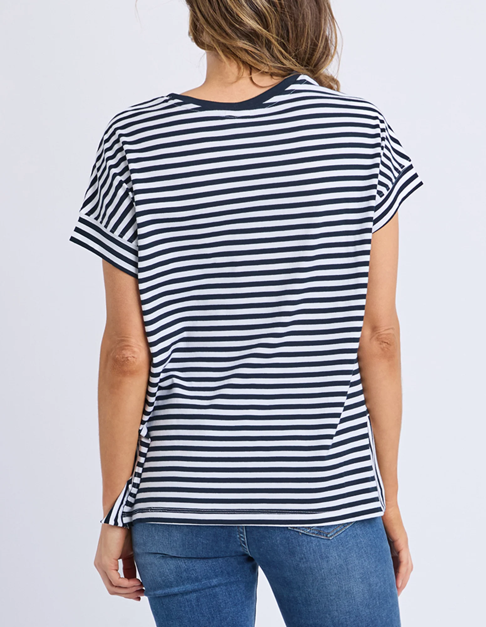 Yara Stripe Short Sleeve Tee Navy & White - Image 3
