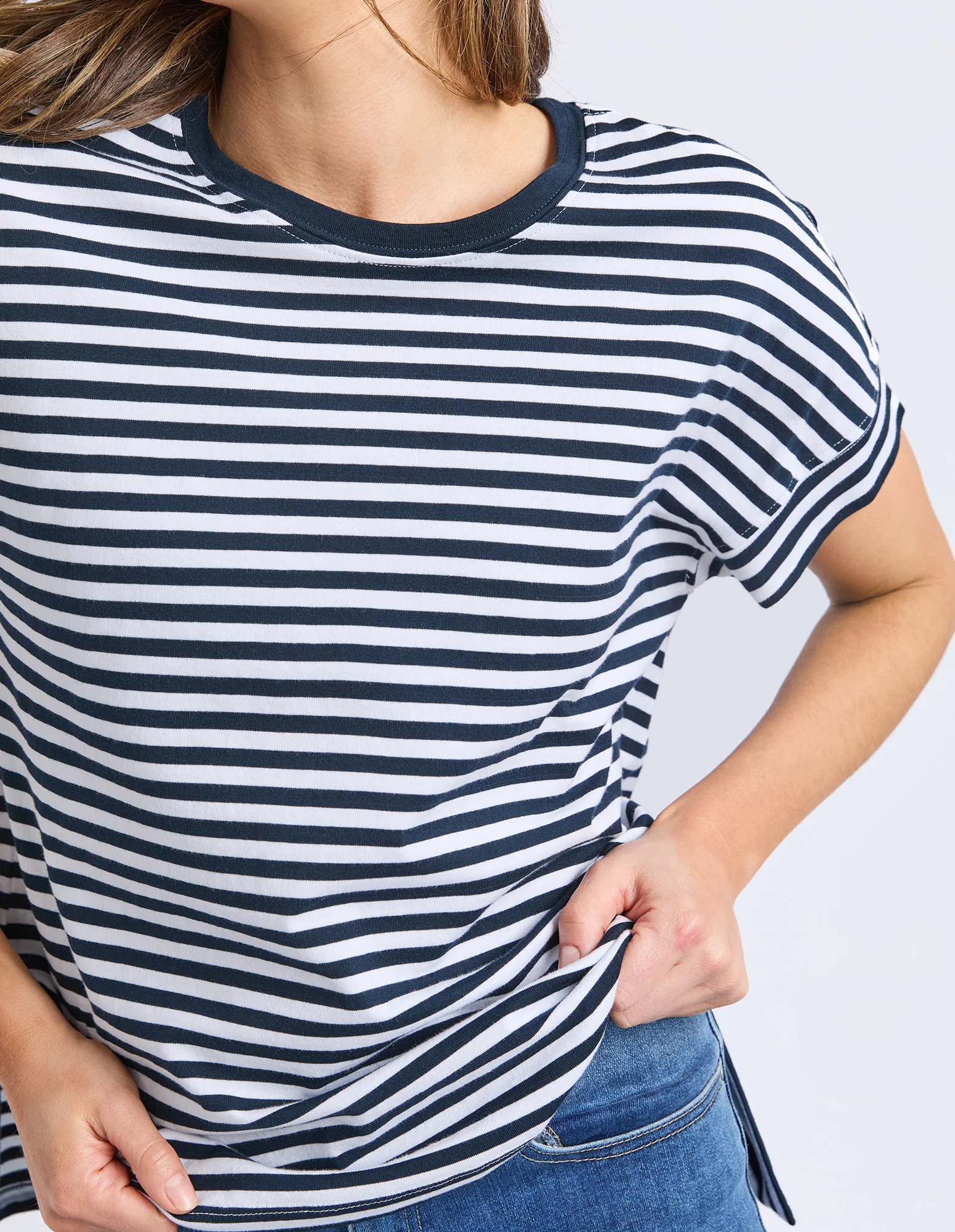 Yara Stripe Short Sleeve Tee Navy & White - Image 5
