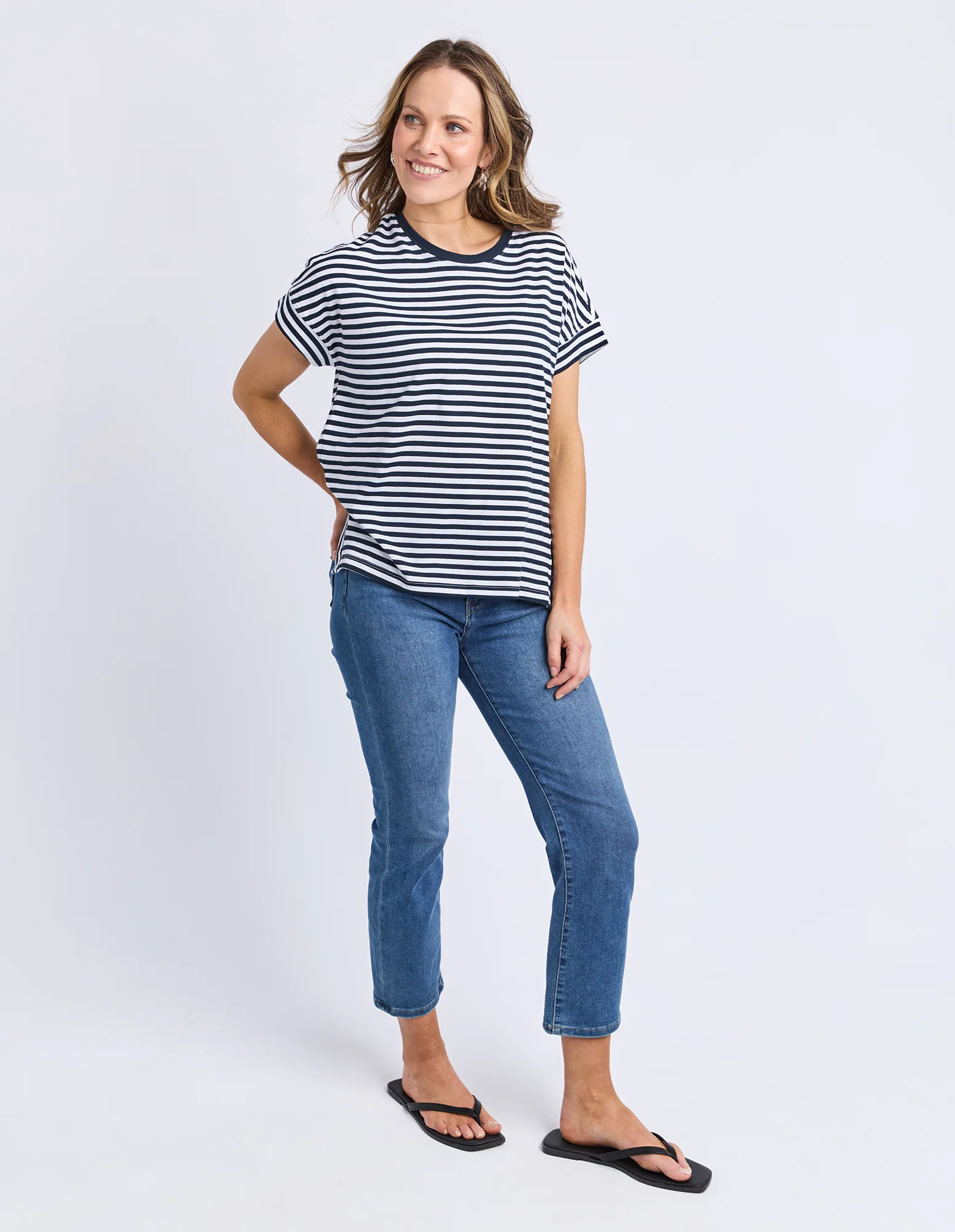 Yara Stripe Short Sleeve Tee Navy & White - Image 6